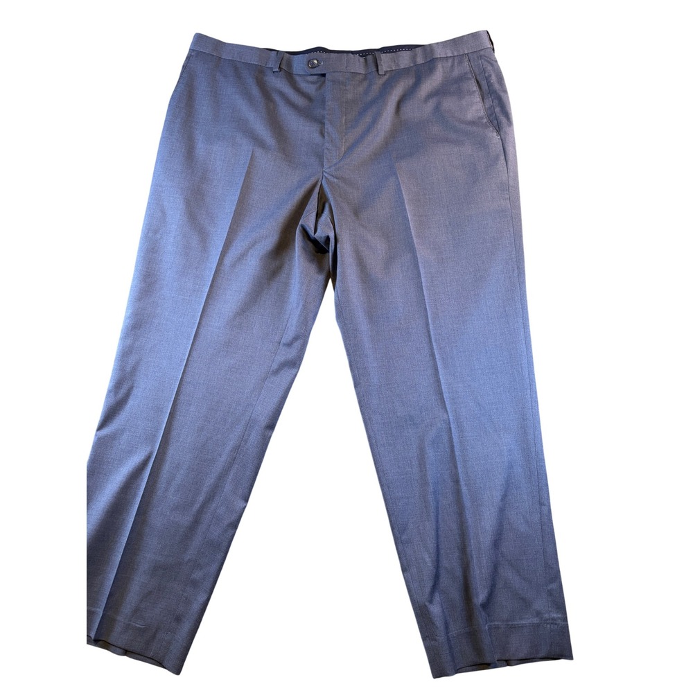 Peter Millar Mens Blue Wool Blend Flat Front Dress Pants Trousers 44R